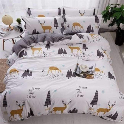 Avelena | Schlafzimmer Ocean Bettwäsche Set Baumwolle Bettbezug Sets Bettlaken Kissenbezug Heimtextilien Matratze Einzel-King-Bettwäsche