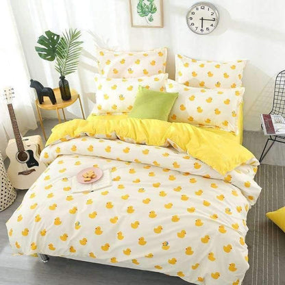 Avelena | Schlafzimmer Ocean Bettwäsche Set Baumwolle Bettbezug Sets Bettlaken Kissenbezug Heimtextilien Matratze Einzel-King-Bettwäsche