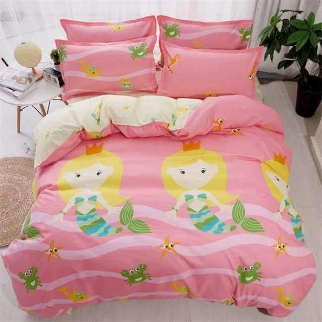 Avelena | Schlafzimmer Ocean Bettwäsche Set Baumwolle Bettbezug Sets Bettlaken Kissenbezug Heimtextilien Matratze Einzel-King-Bettwäsche