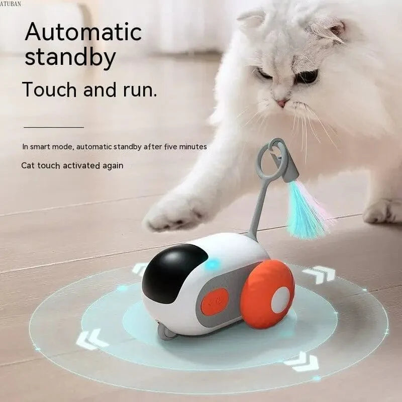 Avelena | Atuban Fernbedienung Smart Katze Spielzeug, Aktives Rollauto mit Austauschbarem Auto, Wiederaufladbares Böses Auto für Innenkatzen/Kätzchen Kleine Hunde