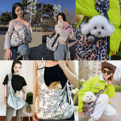 Avelena | Großes Angebot! Haustier Sling Tragetasche Groß 8Kg Modisch Atmungsaktiv Zusammenklappbar Hund Katze Schultertasche