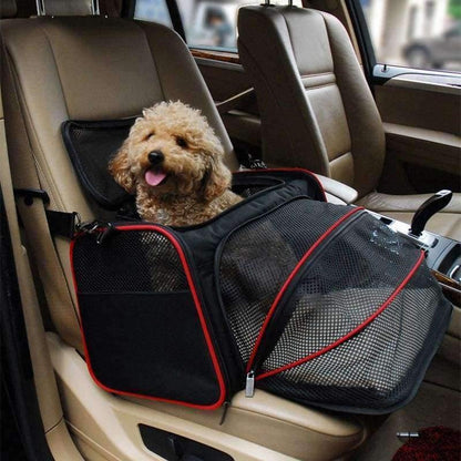 Avelena | Erweiterbare Tragbare Haustier Hund Auto Reise Tasche für Kleine Hunde Oxford Atmungsaktiver Katzen Tragetasche Outdoor Auto Reise Zubehör