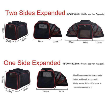 Avelena | Erweiterbare Tragbare Haustier Hund Auto Reise Tasche für Kleine Hunde Oxford Atmungsaktiver Katzen Tragetasche Outdoor Auto Reise Zubehör