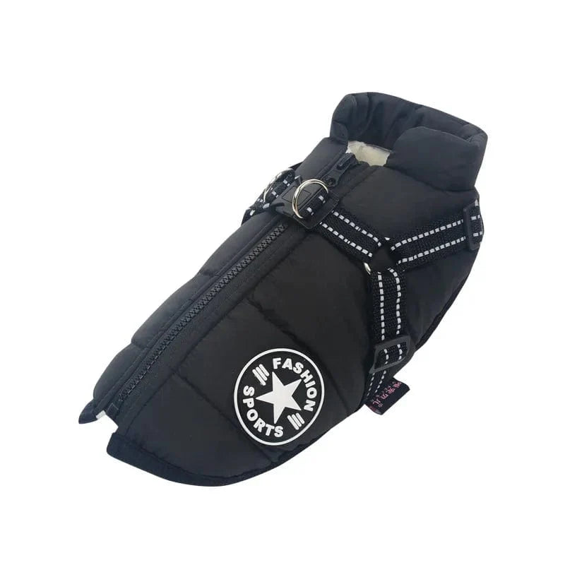 Avelena | Große Haustier Hundejacke mit Geschirr Winter Warme Hundekleidung für Labrador Wasserdichte Große Hundejacke Chihuahua Französische Bulldogge Outfit
