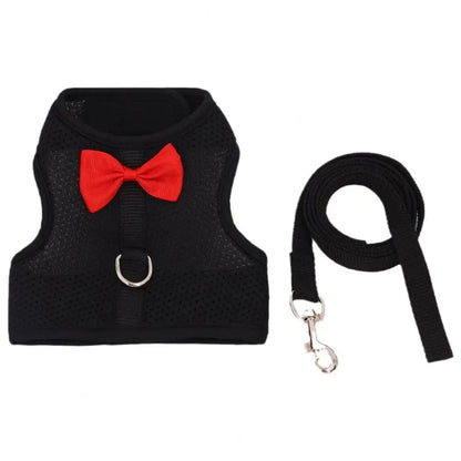 Avelena | 1 Set Haustier Kaninchen Geschirr Trainings Zug Leine Stylische Schleifen Dekoration Kleine Haustiere Kaninchen Zuggeschirr Für Outdoor Spaziergänge