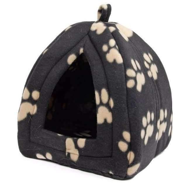 Avelena | Katzenhaus und Haustierbetten 5 Farben Beige und Rot Lila, Khaki, Schwarz mit Pfotenstreifen, Weiß mit Pfotenstreifen