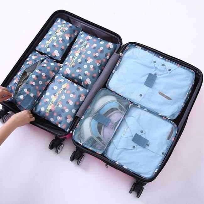Avelena | 7-Teiliges Set Reisegepäck-Organizer Polyester Tragbare Reisepartition Tasche Aufbewahrungsbeutel Home-Organisationszubehör