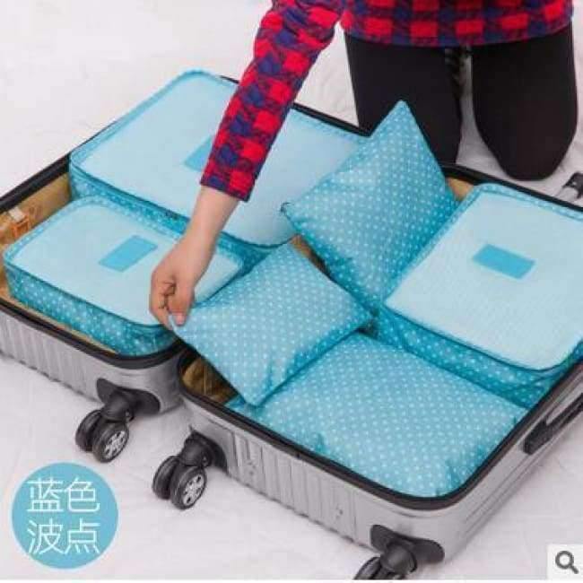 Avelena | 7-Teiliges Set Reisegepäck-Organizer Polyester Tragbare Reisepartition Tasche Aufbewahrungsbeutel Home-Organisationszubehör