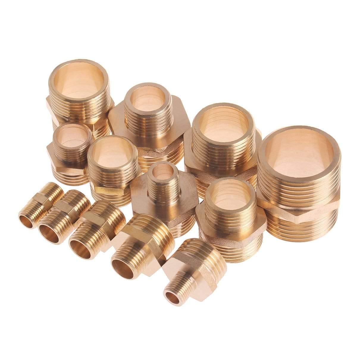 Avelena | Messingrohr Sechskantnippel Fitting Kupplungsstecker Schnelle Adapter 1/8 1/4 3/8 1/2 3/4 1 Bsp Männliches Gewinde Wasser Öl Gas Kraftstoff
