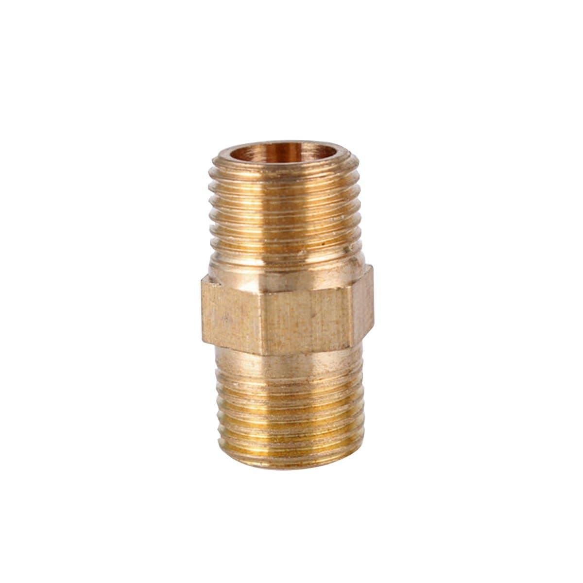Avelena | Messingrohr Sechskantnippel Fitting Kupplungsstecker Schnelle Adapter 1/8 1/4 3/8 1/2 3/4 1 Bsp Männliches Gewinde Wasser Öl Gas Kraftstoff
