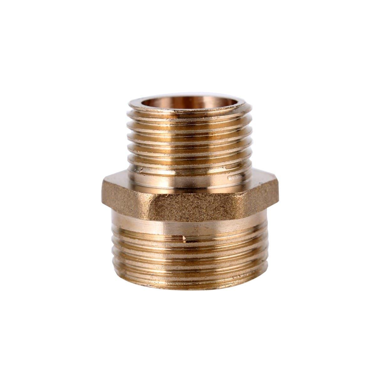 Avelena | Messingrohr Sechskantnippel Fitting Kupplungsstecker Schnelle Adapter 1/8 1/4 3/8 1/2 3/4 1 Bsp Männliches Gewinde Wasser Öl Gas Kraftstoff