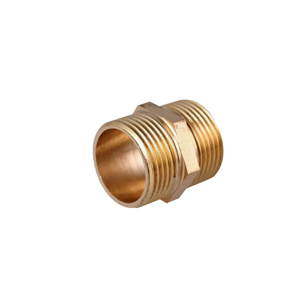 Avelena | Messingrohr Sechskantnippel Fitting Kupplungsstecker Schnelle Adapter 1/8 1/4 3/8 1/2 3/4 1 Bsp Männliches Gewinde Wasser Öl Gas Kraftstoff