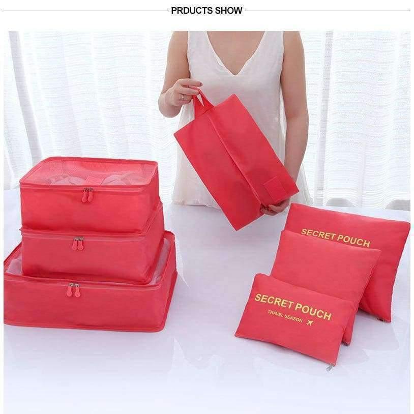 Avelena | 7-Teiliges Set Reisegepäck-Organizer Polyester Tragbare Reisepartition Tasche Aufbewahrungsbeutel Home-Organisationszubehör