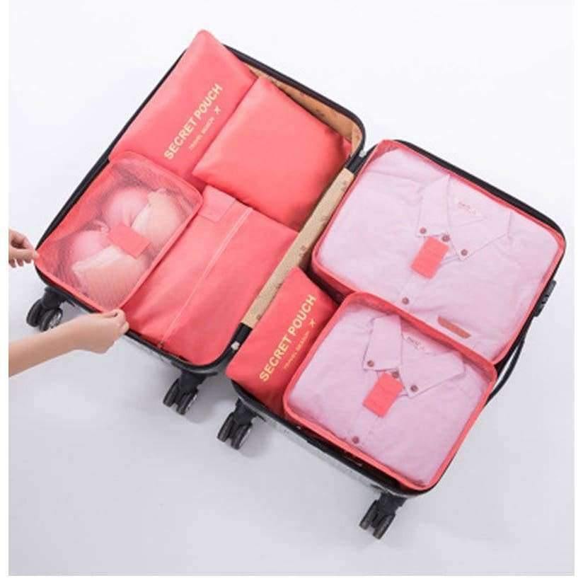 Avelena | 7-Teiliges Set Reisegepäck-Organizer Polyester Tragbare Reisepartition Tasche Aufbewahrungsbeutel Home-Organisationszubehör
