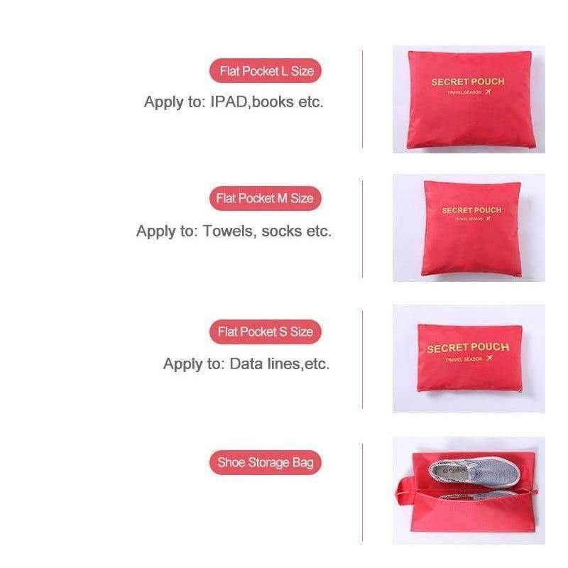 Avelena | 7-Teiliges Set Reisegepäck-Organizer Polyester Tragbare Reisepartition Tasche Aufbewahrungsbeutel Home-Organisationszubehör