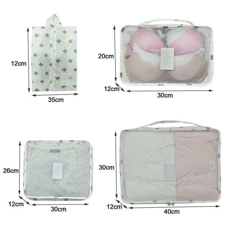 Avelena | 7-Teiliges Set Reisegepäck-Organizer Polyester Tragbare Reisepartition Tasche Aufbewahrungsbeutel Home-Organisationszubehör