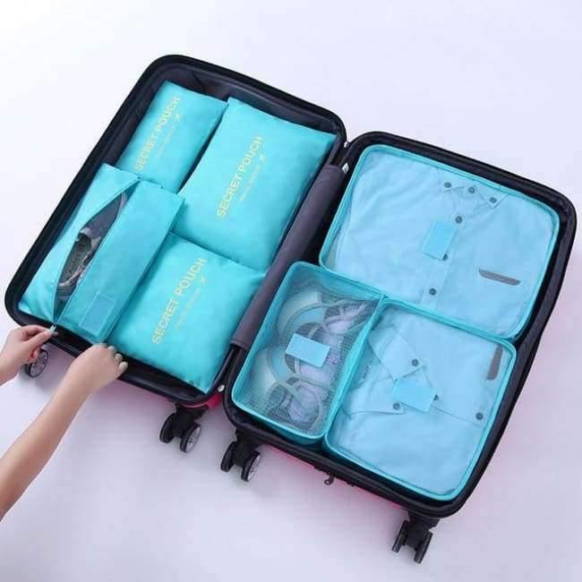 Avelena | 7-Teiliges Set Reisegepäck-Organizer Polyester Tragbare Reisepartition Tasche Aufbewahrungsbeutel Home-Organisationszubehör