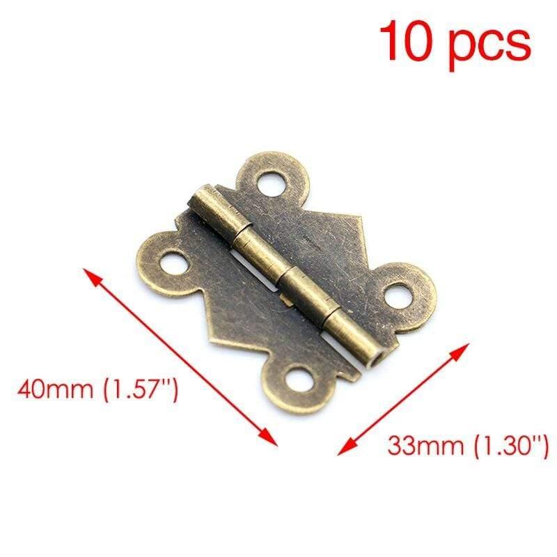 Avelena | 10 Stück Mini Schmetterlings-Türscharniere Gold Silber Bronze Schrank Schublade Schmuckbox Dekoration Scharnier für Möbelbeschläge