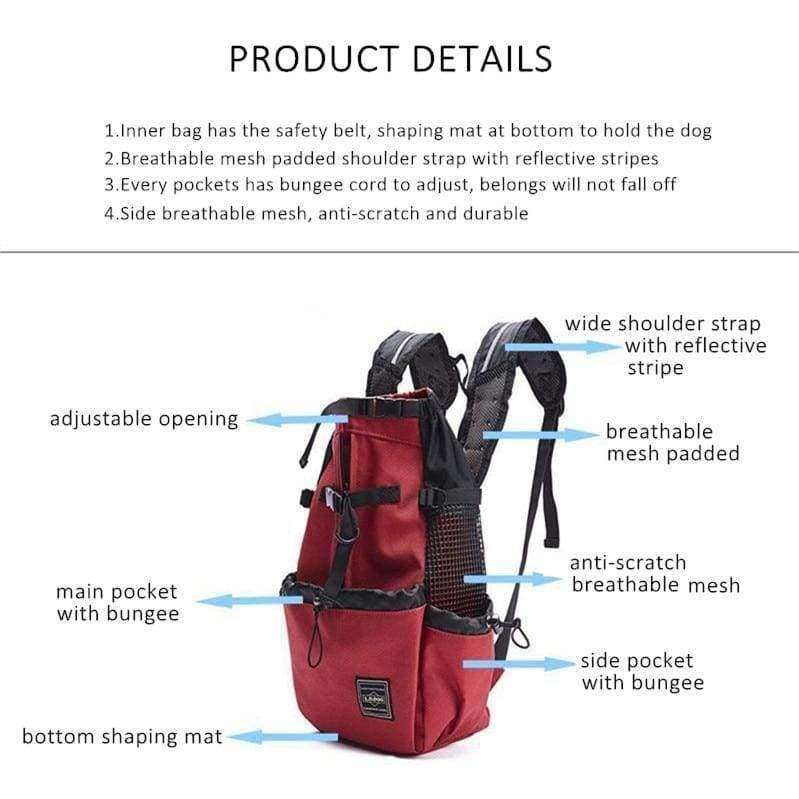 Avelena | Hundetasche Träger Haustier Hund Rucksack für Große Mittelgroße Kleine Hunde Atmungsaktive Reise Hundeträger für Reiten Wandern S-Xl