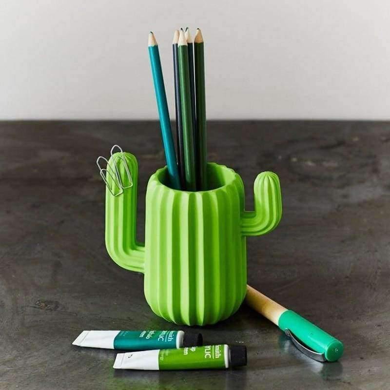 Avelena | Cactus Schreibtisch Schreibwaren Organizer Plastik Stifthalter Magnetbehälter für Bürozubehör Hausbedarf