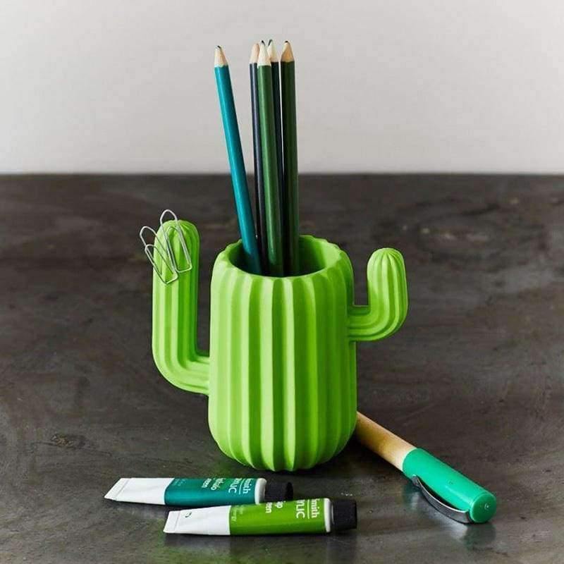 Avelena | Cactus Schreibtisch Schreibwaren Organizer Plastik Stifthalter Magnetbehälter für Bürozubehör Hausbedarf