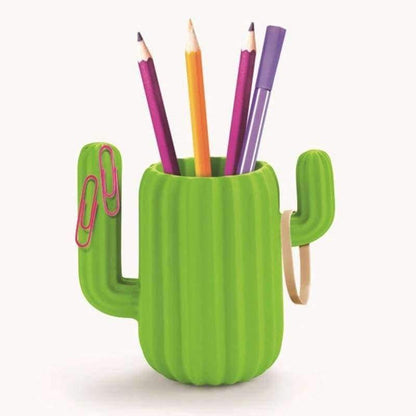 Avelena | Cactus Schreibtisch Schreibwaren Organizer Plastik Stifthalter Magnetbehälter für Bürozubehör Hausbedarf