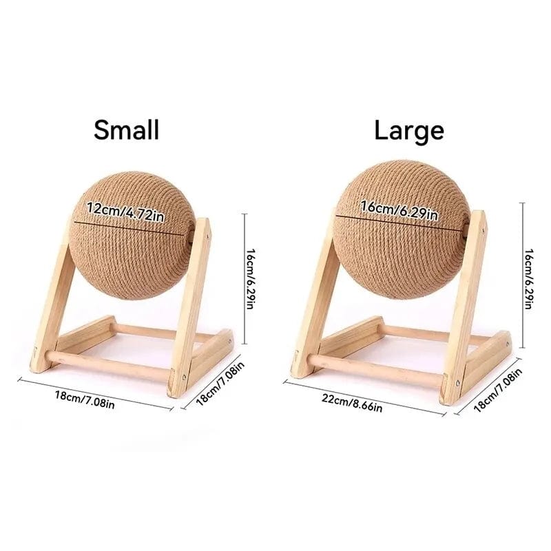 Avelena | Katze Kratzmöbel Ballspielzeuge Sisal Und Holz Stabiler Dreieck Katzen Innenraum Stuff Robustes Kratzen Coole Kratzfläche Auf Ständer Drehen