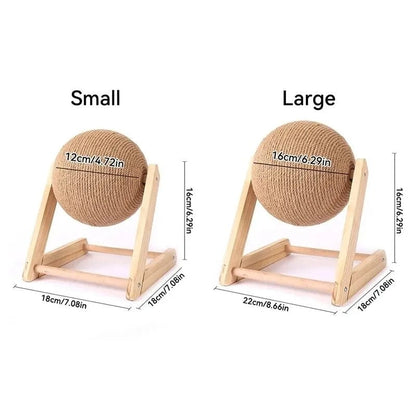 Avelena | Katze Kratzmöbel Ballspielzeuge Sisal Und Holz Stabiler Dreieck Katzen Innenraum Stuff Robustes Kratzen Coole Kratzfläche Auf Ständer Drehen