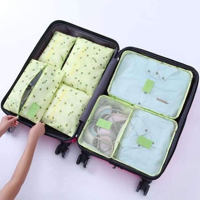 Avelena | 7-Teiliges Set Reisegepäck-Organizer Polyester Tragbare Reisepartition Tasche Aufbewahrungsbeutel Home-Organisationszubehör
