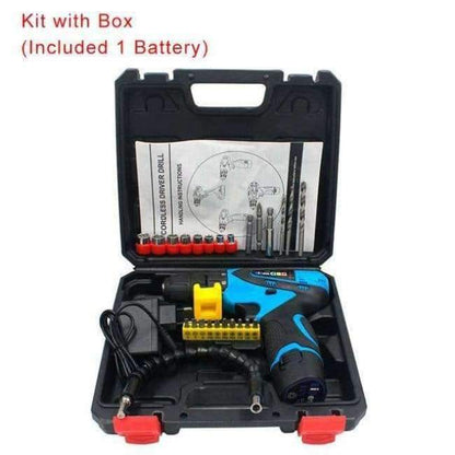 Avelena | Eidevo 12V Elektrobohrmaschine Lithium-Batterie Akku-Bohrmaschine Elektroschrauber Mini-Bohrer mit Koffer Elektrobohrmaschine