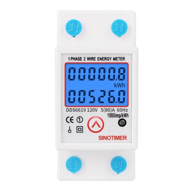 Avelena | Din-Schiene Digitaler Einphasen Rücksetzbarer Zero-Energy-Meter Kwh Spannung Strom Verbrauchs-Meter Wattmeter Elektrizität 220V Ac