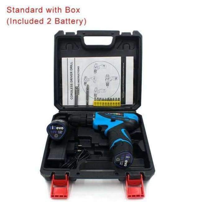 Avelena | Eidevo 12V Elektrobohrmaschine Lithium-Batterie Akku-Bohrmaschine Elektroschrauber Mini-Bohrer mit Koffer Elektrobohrmaschine