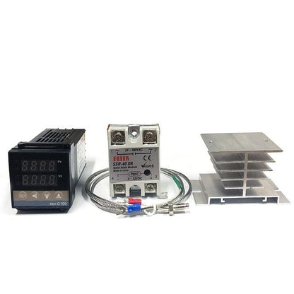 Avelena | Rex-C100 Digitale Pid Temperaturregler Thermostat Ssr Ausgang + Max. 40A Ssr Relais + K Thermoelementsonde Hohe Qualität