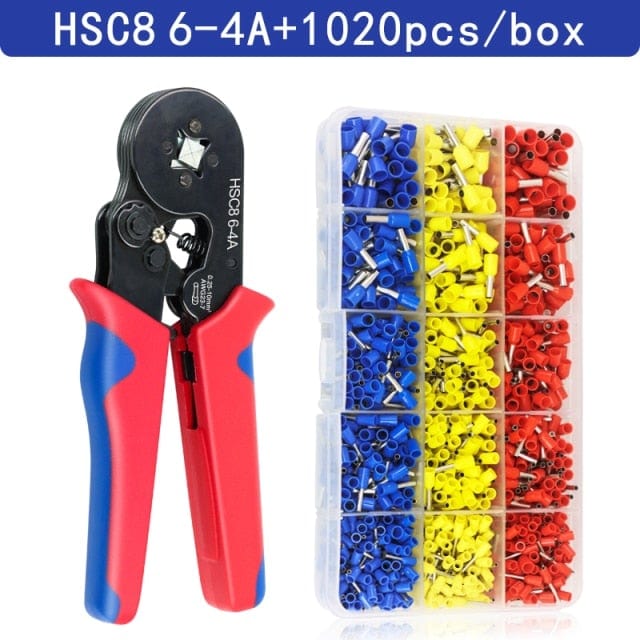 Avelena | Tubular-Terminal-Crimptool Hsc8 6-4/6-6/16-6 Max 0.08-16Mm² Draht Mini-Ferrule Crimpzange Yefym Haushalts-Elektroset