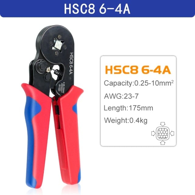 Avelena | Tubular-Terminal-Crimptool Hsc8 6-4/6-6/16-6 Max 0.08-16Mm² Draht Mini-Ferrule Crimpzange Yefym Haushalts-Elektroset