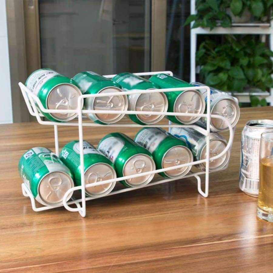 Avelena | Weiße Dosenlagerhaltergestelle Getränkedosen Coke Bier Dosenspender Lagergestell Kühlschrank Küchenorganizer Werkzeuge Tslm2