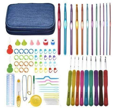 Avelena | Häkelnadelset mit Tasche 14 Stile Stricknadeln Set Diy Nadel Kunst Handwerk Scheren Marker Nähwerkzeuge Gyh