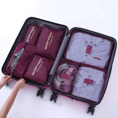 Avelena | 7-Teiliges Set Reisegepäck-Organizer Polyester Tragbare Reisepartition Tasche Aufbewahrungsbeutel Home-Organisationszubehör