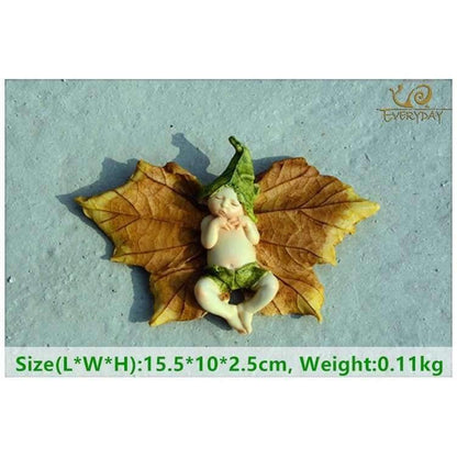 Avelena | Kollektion Engel Figur Miniatur Feengarten Ornament Blatt Baby Weihnachtsbaum Dekoration Für Zuhause Weihnachtsgeschenk