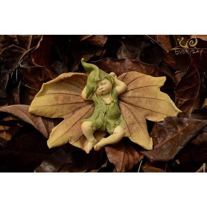 Avelena | Kollektion Engel Figur Miniatur Feengarten Ornament Blatt Baby Weihnachtsbaum Dekoration Für Zuhause Weihnachtsgeschenk