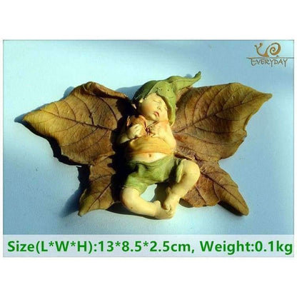 Avelena | Kollektion Engel Figur Miniatur Feengarten Ornament Blatt Baby Weihnachtsbaum Dekoration Für Zuhause Weihnachtsgeschenk