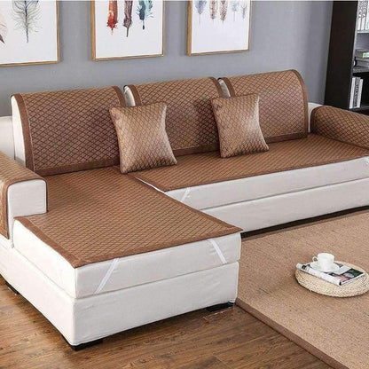Avelena | Sommer Kühlendes Geometrisches Muster Matte Rattan Sofa Bezug Atmungsaktiv Rutschfest Modernes Heimtextil Sofa Handtuch Für 30 Größen
