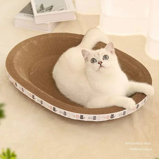 Avelena | Wellensittich-Kratzbaum Kratzbaum Rund Oval Krallenspielzeug für Katzen Strapazierfähiges Katzenbett-Nest Katzenspielzeug