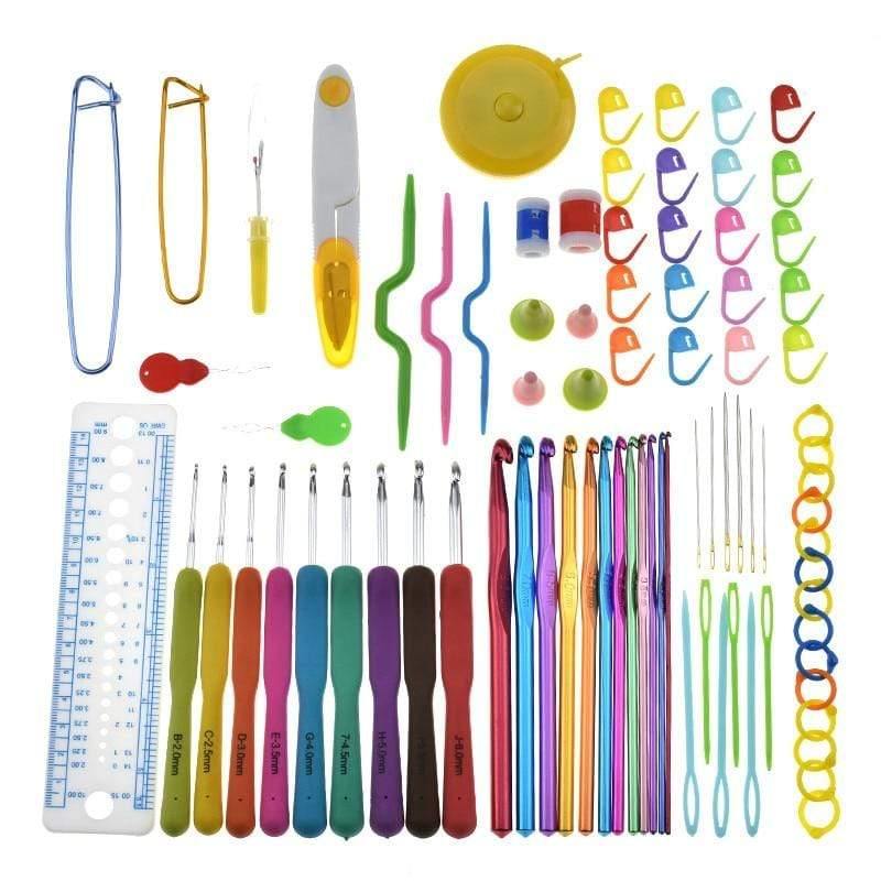 Avelena | Häkelnadelset mit Tasche 14 Stile Stricknadeln Set Diy Nadel Kunst Handwerk Scheren Marker Nähwerkzeuge Gyh
