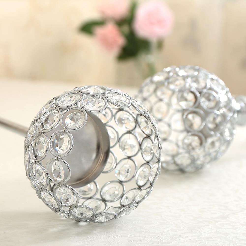 Avelena | Kristall Teelichthalter Kaffeetisch Centerpieces Metall Kerzenständer Hochzeits Weihnachts Halloween Dekoration