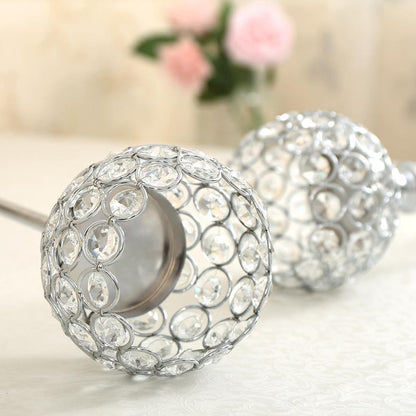 Avelena | Kristall Teelichthalter Kaffeetisch Centerpieces Metall Kerzenständer Hochzeits Weihnachts Halloween Dekoration
