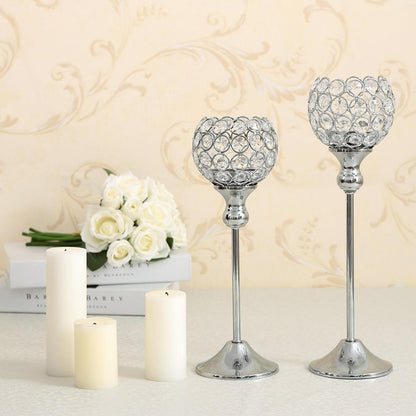 Avelena | Kristall Teelichthalter Kaffeetisch Centerpieces Metall Kerzenständer Hochzeits Weihnachts Halloween Dekoration