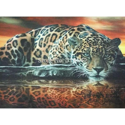 Avelena | Benutzerdefinierte Fototapete 3D Stereoskopisches Tier Leopard Wandbild Tapeten Heimdekoration Wohnzimmer Schlafzimmer Hintergrundtapete