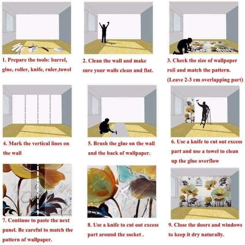 Avelena | Benutzerdefinierte Fototapete 3D Stereoskopisches Tier Leopard Wandbild Tapeten Heimdekoration Wohnzimmer Schlafzimmer Hintergrundtapete