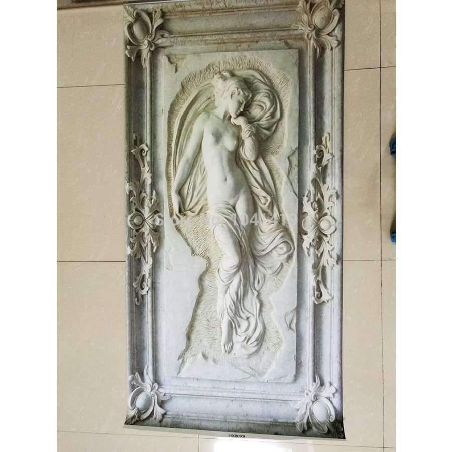 Avelena | Benutzerdefinierte Fototapete Europäischer Stil Figurenstatue 3D Prägewand Hotel Wohnzimmer Hintergrund Tapete Mauerpapiere 3D Heimdekoration